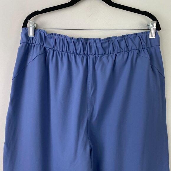 Lululemon Keep Moving Cropped Pants Womens 14 Blue Stretch Hi Rise Pull On Train - Picture 5 of 9